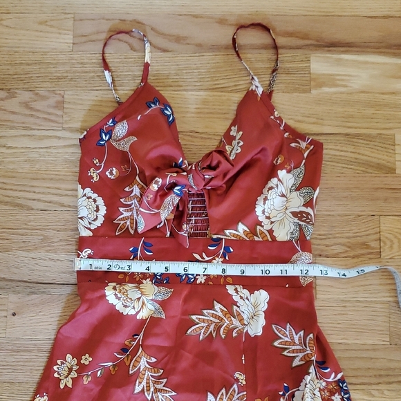 Source Unknown Red Floral Midi Dress - Picture 5 of 7